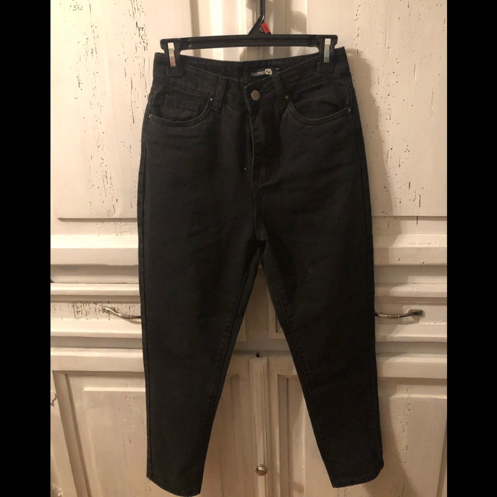 High rise Boohoo black denim jeans